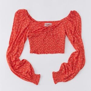 NWT Urban Outfitters Rutched Long Sleeve Top